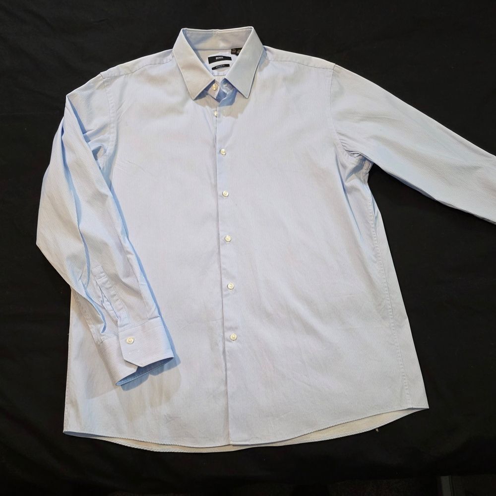Boss Light Blue Men's Dress Shirt 17.5